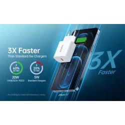 Choetech USB-C PD vgoplader, 20W, hvid