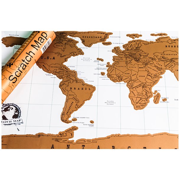 Scratch Map - Verdenskort som skrabes, 2 stk.