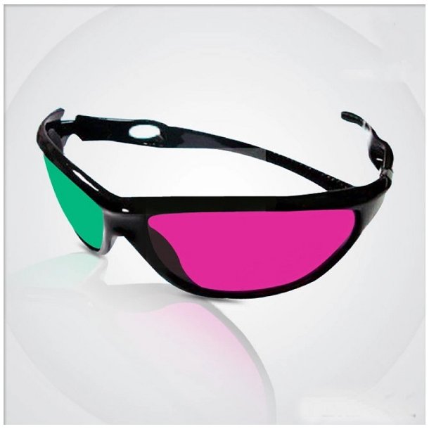 3D-briller i plast - rød/grøn, 3 stk.