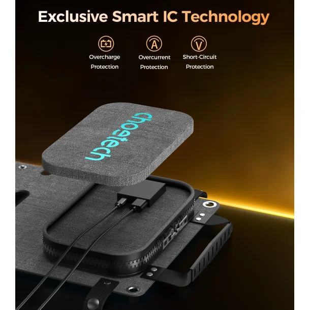 Choetech solcellepanel med 2 porte, 28W, gr