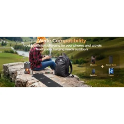 Choetech solcellepanel med 2 porte, 28W, gr