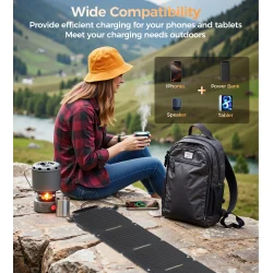 Choetech solcellepanel med 2 porte, 28W, gr