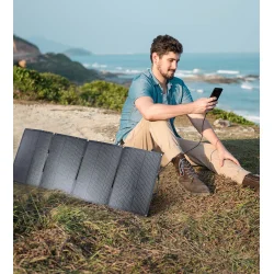 Choetech 2-Port Solpanel 40W - Type-C &amp; USB-A, Svart/Gr