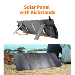 Choetech 2-Port Solpanel 40W - Type-C &amp; USB-A, Svart/Gr