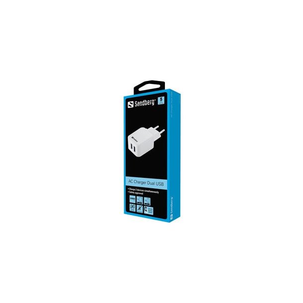Sandberg AC oplader Dual USB