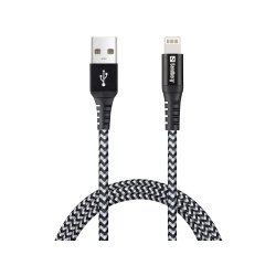 Sandberg Survivor USB - lightning kabel, 1 m, svart