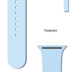 SERO Urrem til Apple Watch i silikone, 42/44mm,  turkis