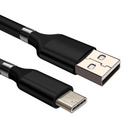 USB &#150; USB-C QC magnetkabel, 2 m, sort