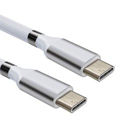 USB-C &#150; USB-C QC magnetkabel, 1 m, hvid