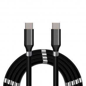 USB-C – USB-C QC magnetkabel, 2 m, sort