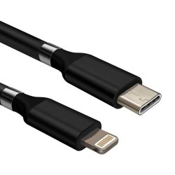 USB-C &#150; Lightning QC magnetkabel, 2 m, sort