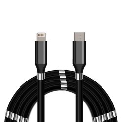 USB-C &#150; Lightning QC magnetkabel, 2 m, sort