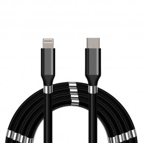 USB-C – Lightning QC magnetkabel, 2 m, sort