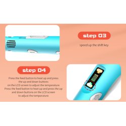 SERO 3D pen som Myriwell med LCD-skrm inkl. 1,75 mm filament