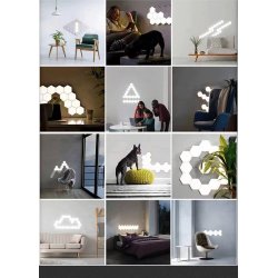 LED touch vgbelysning, 6 stk lyspaneler med fjernbetjening