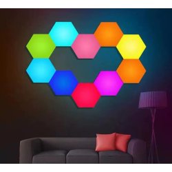 LED touch vgbelysning, 6 stk lyspaneler med fjernbetjening