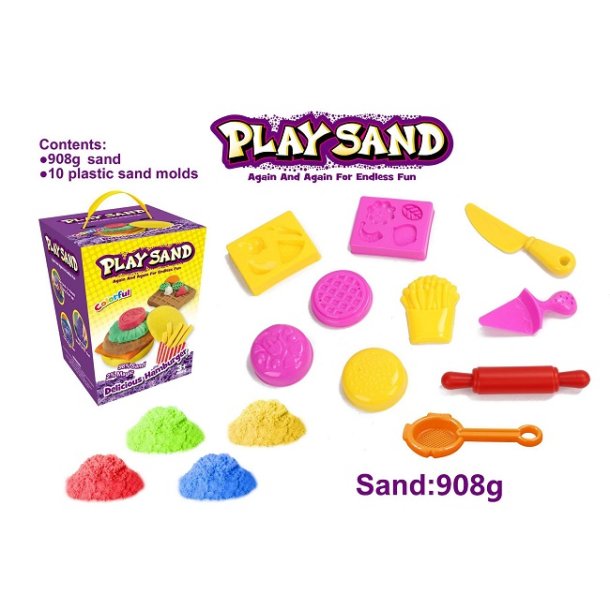 Play Sand - Kinetisk legesand - Hamburger, 908 g (4 farver)