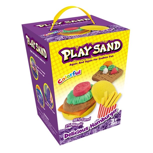 Play Sand - Kinetisk legesand - Hamburger, 908 g (4 farver)