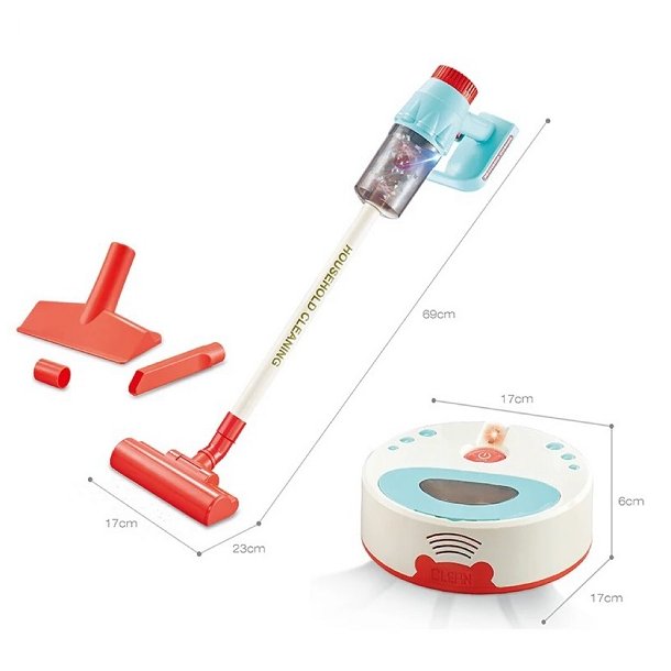 Legetjs stvsuger og -robotstvsuger, 3-i-1