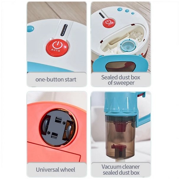 Legetjs stvsuger og -robotstvsuger, 3-i-1