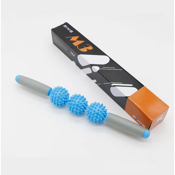 Massagerulle m. 3 bolde, bl