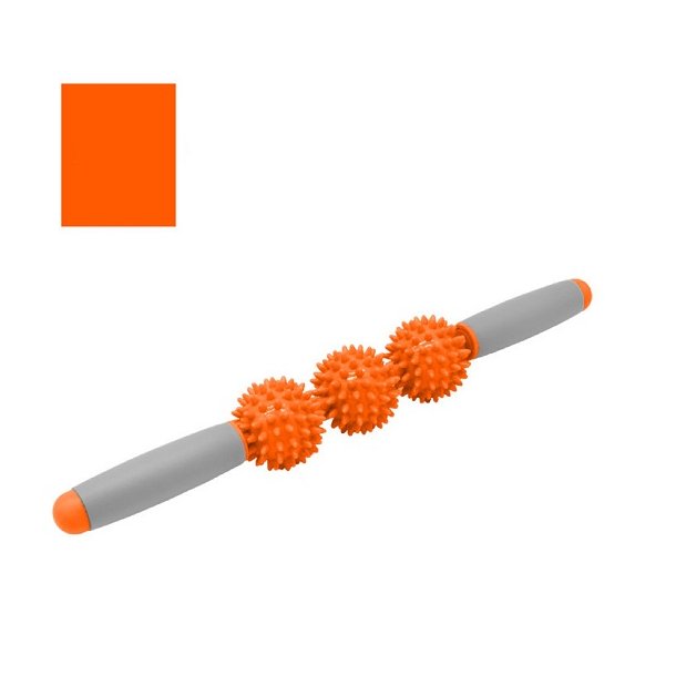 Massagerulle m. 3 bolde, orange