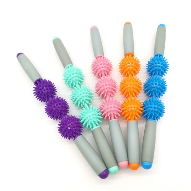 Massagerulle m. 3 bolde, orange