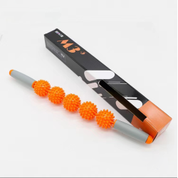 Massagerulle m. 5 bolde, orange