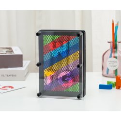 PinArt - 3D pladekunst, sort/rainbow