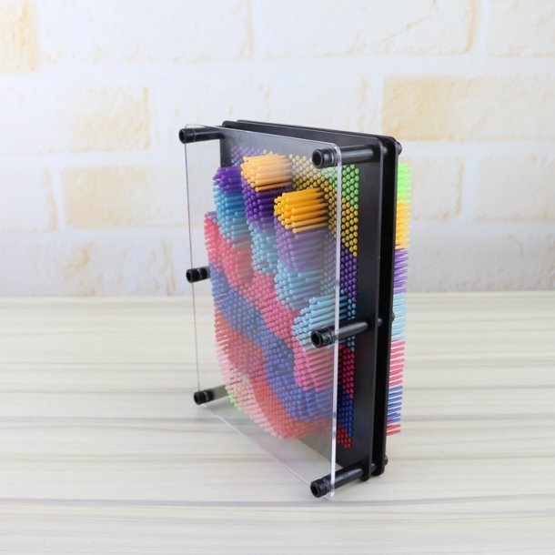 PinArt - 3D pladekunst, sort/rainbow