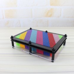 PinArt - 3D pladekunst, sort/rainbow