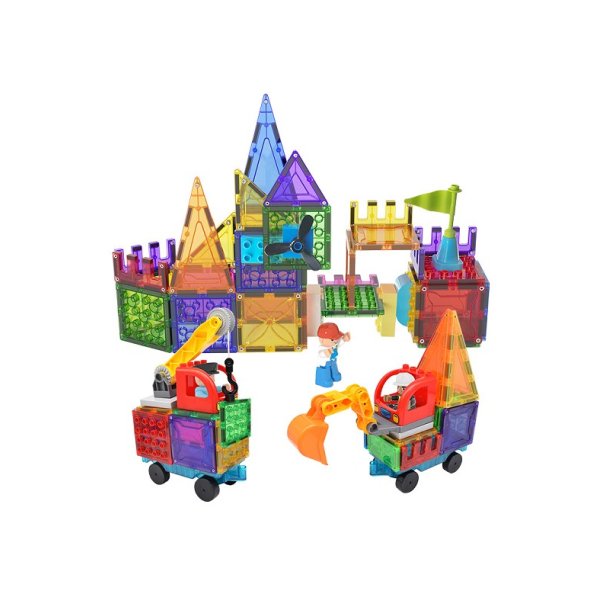 Magnetiska Plattor Byggarbetsplats, 65 delar