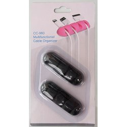 Cabledrop kabelhllare, sj&auml;lvh&auml;ftande - 2 st, svart