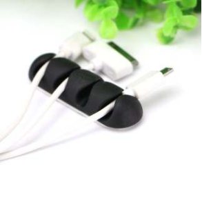 Cabledrop ledningsholder, selvklbende - 2 stk, sort