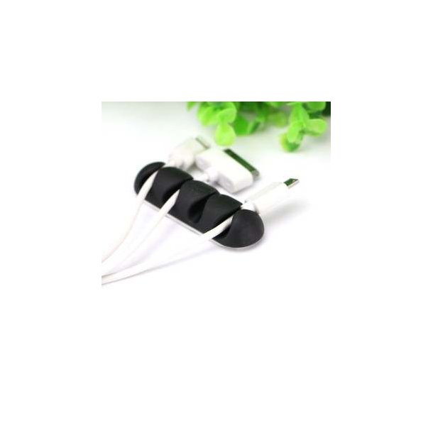 Cabledrop kabelhllare, sj&auml;lvh&auml;ftande - 2 st, svart