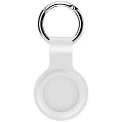 SERO AirTag silikonfodral med nyckelring/karbinhake, vit