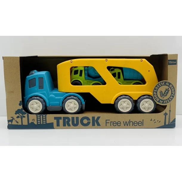 Free Wheel Legetjs transporter, inkl. 2 biler (bioplast)