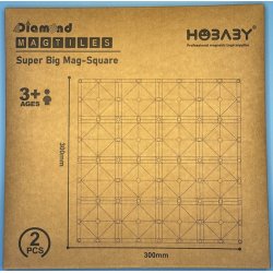 Magnetiska plattor byggeplattor, 2 st, assorterade