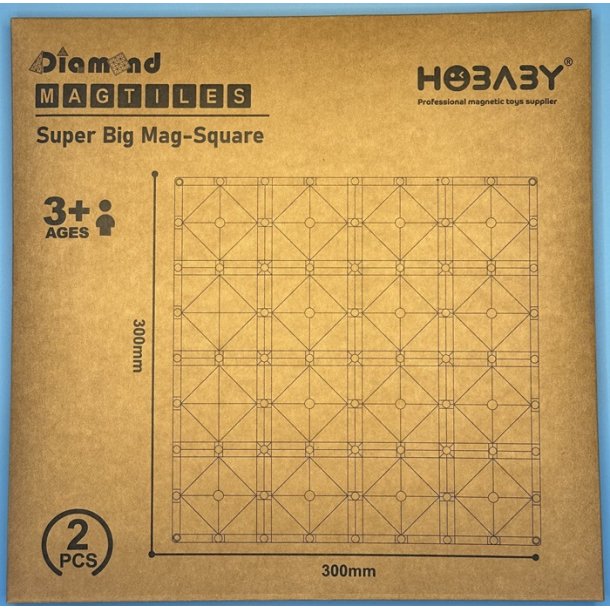 Magnetiska plattor byggeplattor, 2 st, assorterade