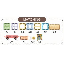 Magnetic Tiles - Togbane, 72 dele