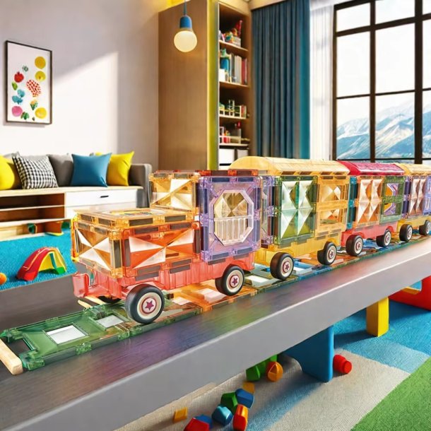 Magnetic Tiles - Togbane, 72 dele