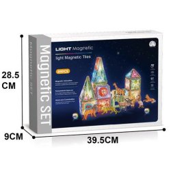 Magnetic Tiles - Med dyr og lys, 89 dele