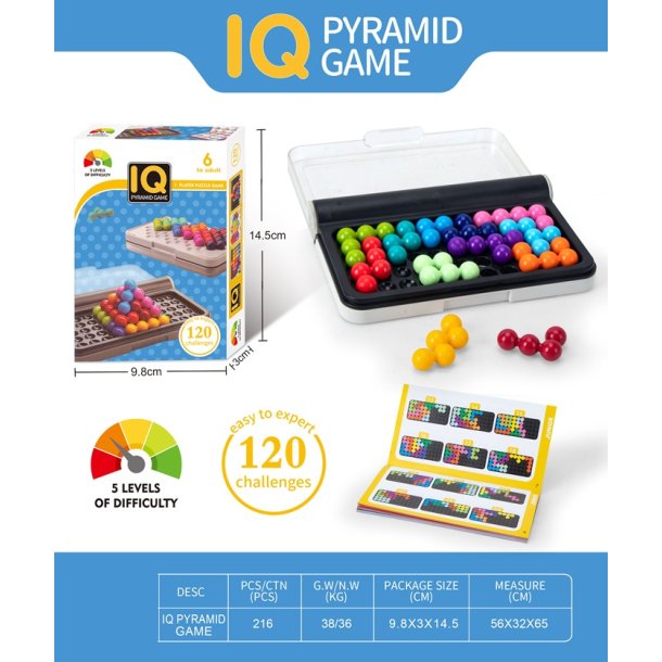 IQ Pyramid Game Puzzle m. 120 udfordringer