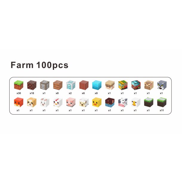 MagCubes Magnetiske Byggeklodser, Bondegrd, 100 dele