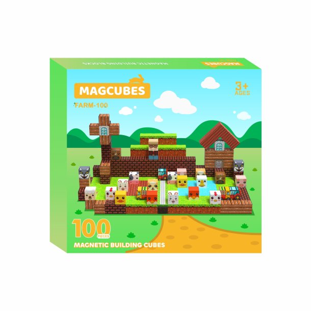 MagCubes Magnetiske Byggeklodser, Bondegrd, 100 dele