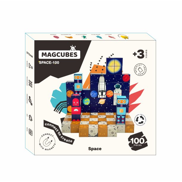 MagCubes Magnetiske Byggeklodser, Rummet, 100 dele