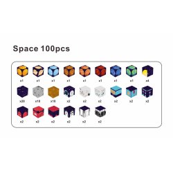 MagCubes Magnetiske Byggeklodser, Rummet, 100 dele