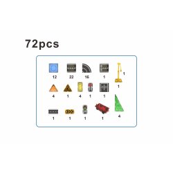 Magnetiska Plattor - Trafikbana, 72 delar