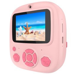 Digital Kamera til brn, m. termisk Printer, pink