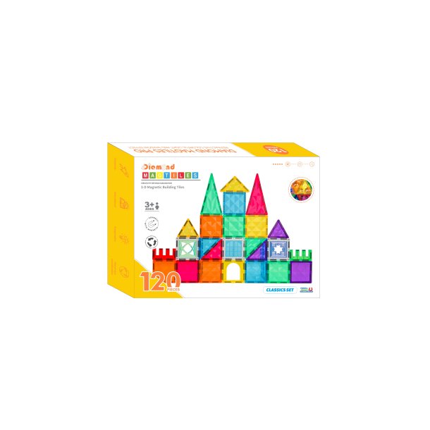 Magnetic Tiles Byggplattor  120 st
